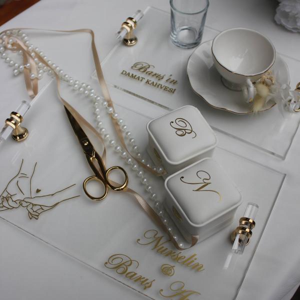 Romantik yüzük tepsisi seti