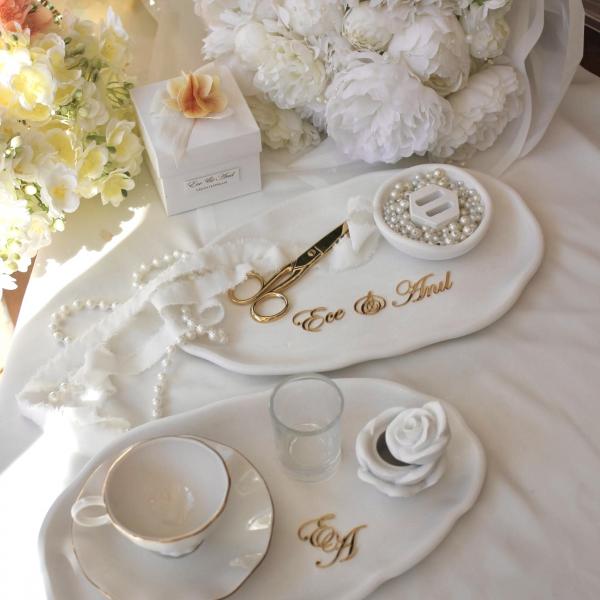 White Yüzük tepsisi seti